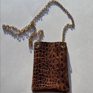 NWOT. Leather crossbody cellphone bag.